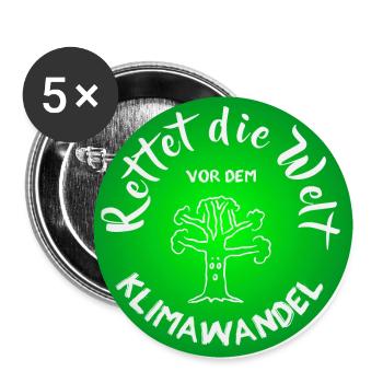 Nature Climate Climate protection Climate change Save the world - Buttons large 2.2''/56 mm (5-pack) - white - Front