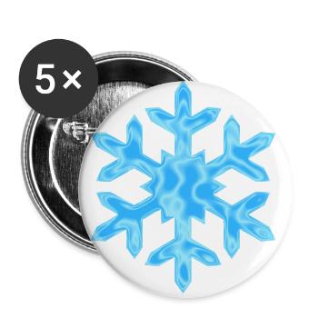 Snowflake with pattern - christmas - Buttons large 2.2''/56 mm (5-pack) - white - Front