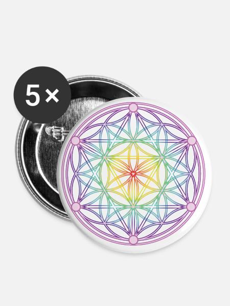 Same des Lebens & Tetrahedron - Buttons groß 56 mm (5er Pack) - Weiß