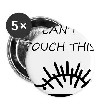 Igel lustiger Spruch - Buttons groß 56 mm (5er Pack) - Weiß - Vorne