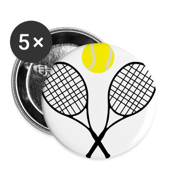 Tennis, tennis racket and tennis ball (cheap!) - Buttons large 2.2''/56 mm (5-pack) - white - Front