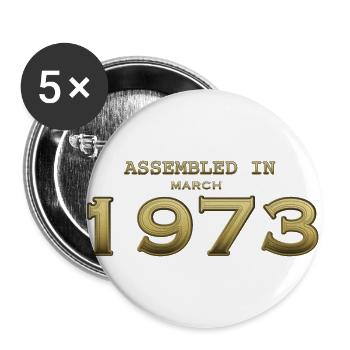 Assemblé en mars 1973 - Lot de 5 grands badges (56 mm) - blanc - Devant