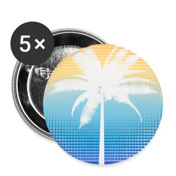 Palme (Kreis, Linien) - Buttons groß 56 mm (5er Pack) - Weiß - Vorne
