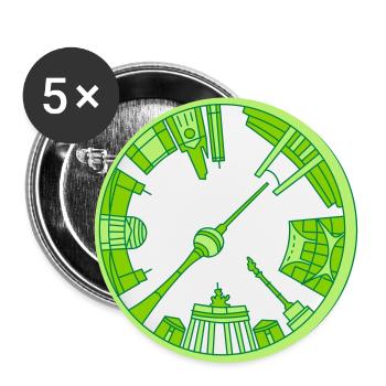 BERLIN emblem - Buttons large 2.2''/56 mm (5-pack) - white - Front
