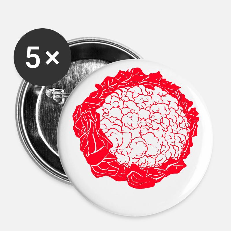 Cauliflower - Buttons large 2.2''/56 mm (5-pack) - white
