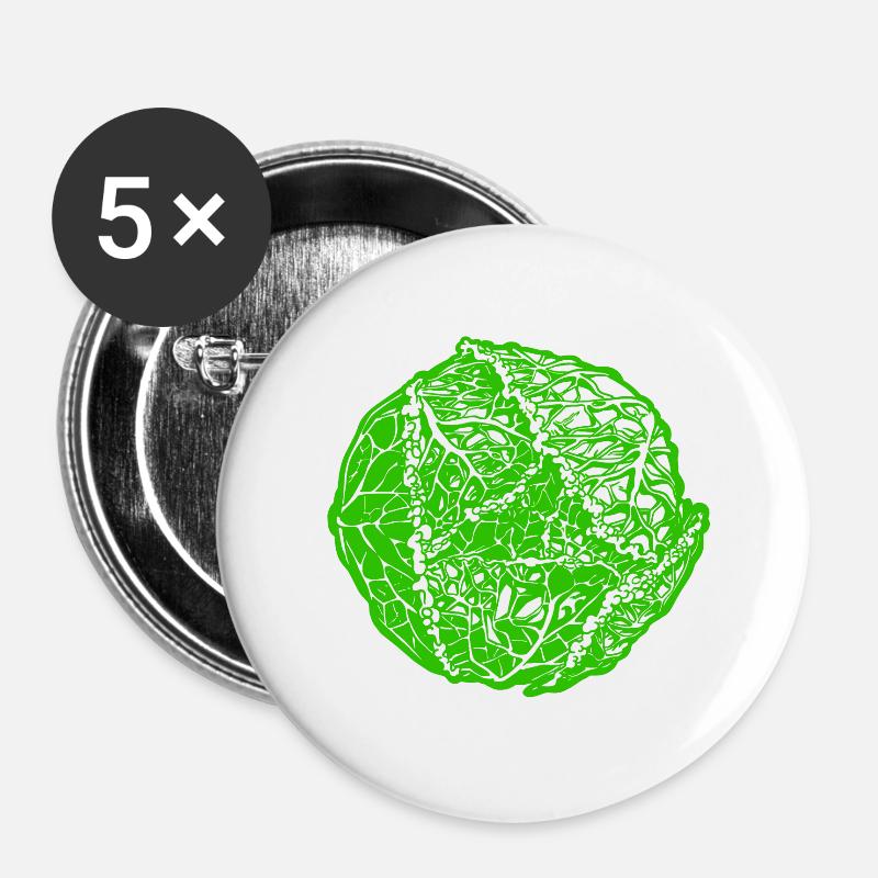 Kohl - Buttons groß 56 mm (5er Pack) - Weiß