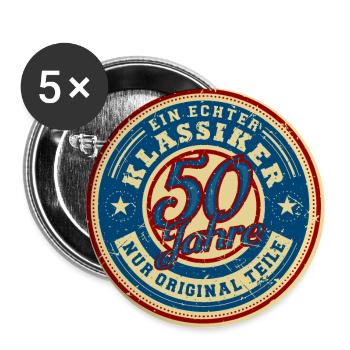 Klassiker (50 Jahre) - Buttons groß 56 mm (5er Pack) - Weiß - Vorne
