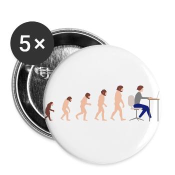 Evolution Entwickler Programmierer Lustiges Gift - Buttons groß 56 mm (5er Pack) - Weiß - Vorne