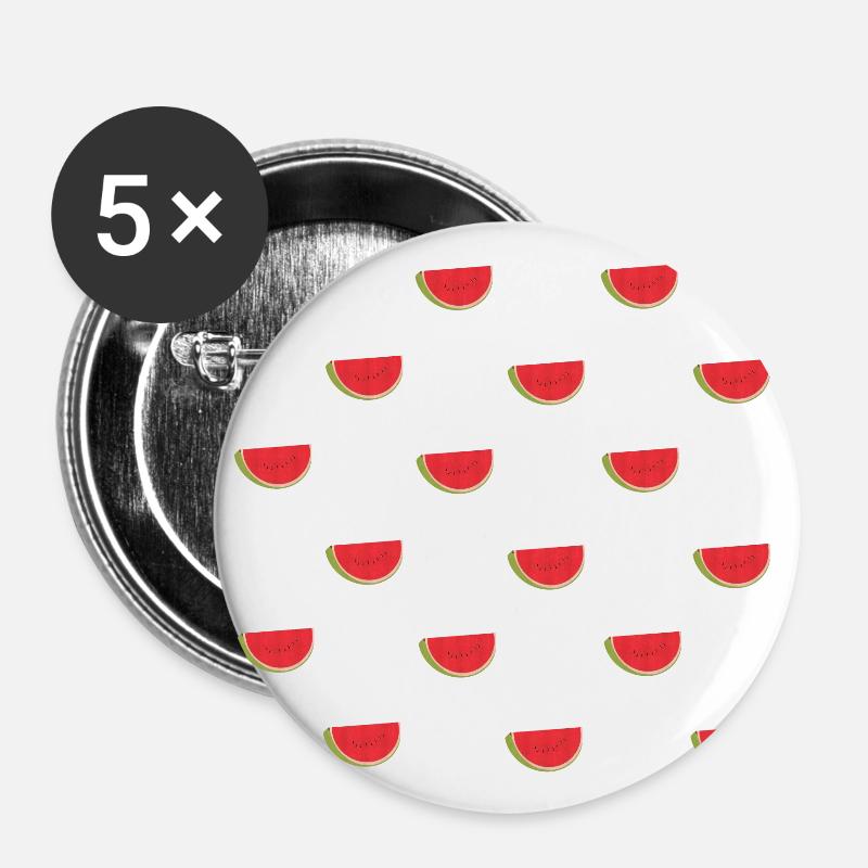 watermelon - Buttons large 2.2''/56 mm (5-pack) - white
