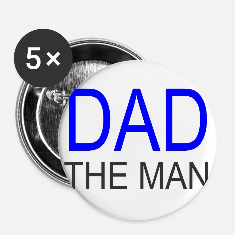Dad the MAN - Buttons large 2.2''/56 mm (5-pack) - white
