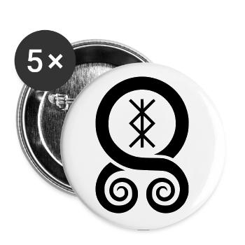 Wikinger Troll Kreuz - Buttons groß 56 mm (5er Pack) - Weiß - Vorne