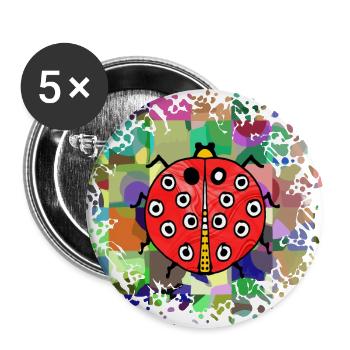 Ladybug - Buttons large 2.2''/56 mm (5-pack) - white - Front