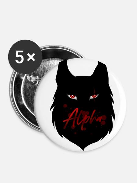 alpha - Buttons groß 56 mm (5er Pack) - Weiß
