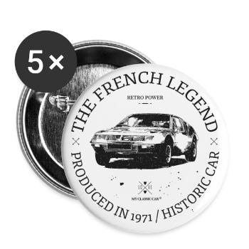 Alpine A310 - Lot de 5 grands badges (56 mm) - blanc - Devant