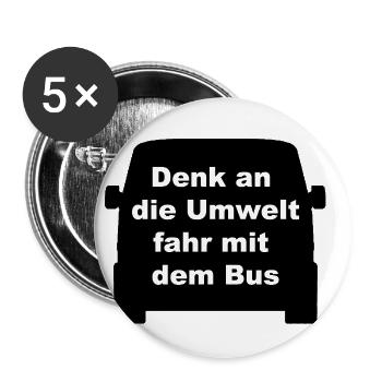 Denk an die Umwalt - Buttons groß 56 mm (5er Pack) - Weiß - Vorne