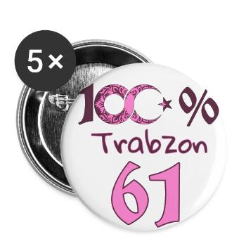 Trabzon 61 hl25 Turquie femmes - Lot de 5 grands badges (56 mm) - blanc - Devant