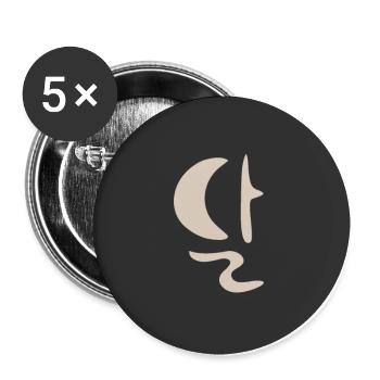 Moon 달 ❍ Hangul | Stellar System | Korea | Seoul - Buttons large 2.2''/56 mm (5-pack) - white - Front