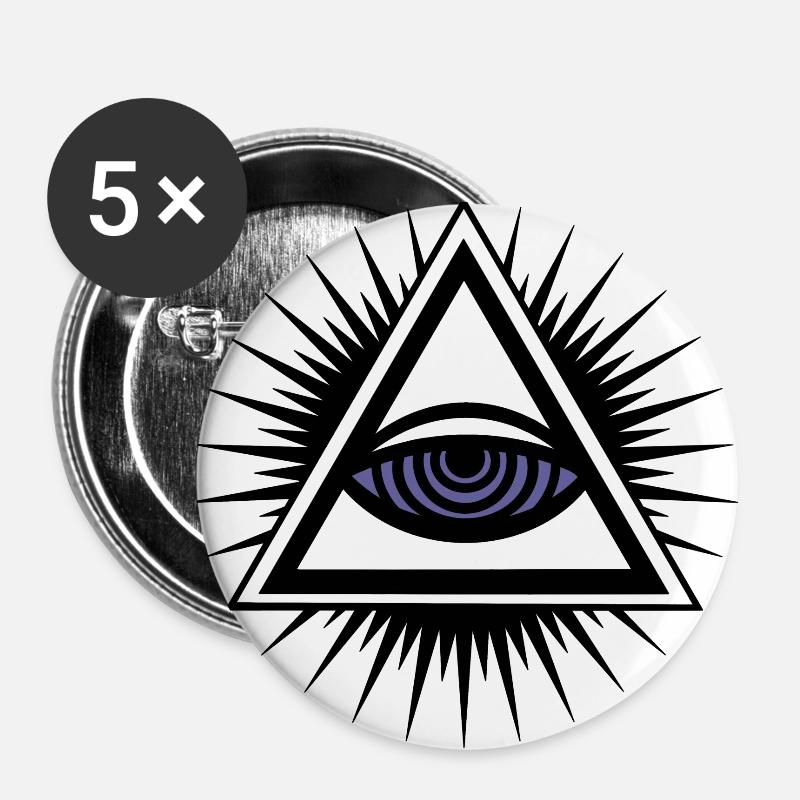 Illuminati eye - Buttons large 2.2''/56 mm (5-pack) - white