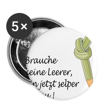 Schule - Buttons groß 56 mm (5er Pack) - Weiß - Vorne