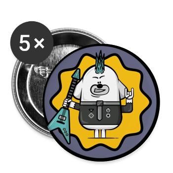 Duggee Rocks - Buttons groß 56 mm (5er Pack) - Weiß - Vorne