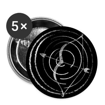 Arc et flèche - Lot de 5 grands badges (56 mm) - blanc - Devant