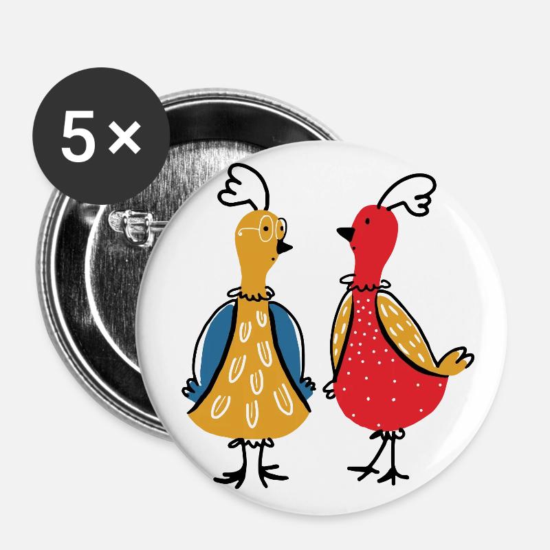 hens - Buttons large 2.2''/56 mm (5-pack) - white