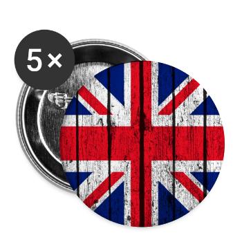 British Flag - Buttons large 2.2''/56 mm (5-pack) - white - Front