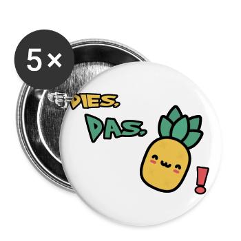 Dias Das Ananas - Buttons groß 56 mm (5er Pack) - Weiß - Vorne