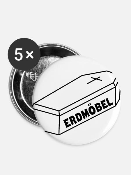 Erdmöbel - Buttons groß 56 mm (5er Pack) - Weiß