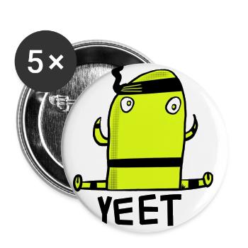 Monstrosity - YEET design - Buttons large 2.2''/56 mm (5-pack) - white - Front