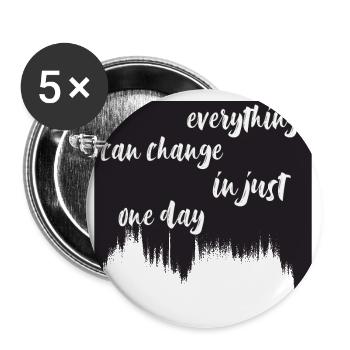 saying - Buttons large 2.2''/56 mm (5-pack) - white - Front