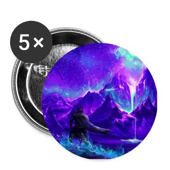 Wanderer in Science-Fiction Landschaft - Buttons groß 56 mm (5er Pack) - Weiß - Vorne