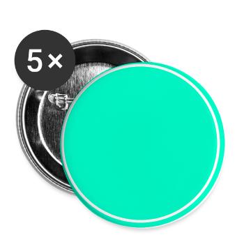 Circle turquoise self design - Buttons large 2.2''/56 mm (5-pack) - white - Front