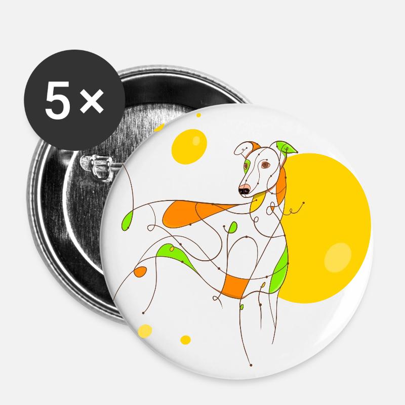 Greyhound - Buttons large 2.2''/56 mm (5-pack) - white