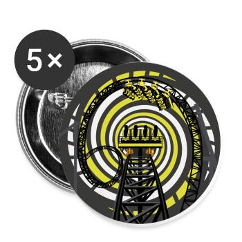 Conception de chemise SMILE FOREVER - Noir et jaune - Lot de 5 grands badges (56 mm) - blanc - Devant