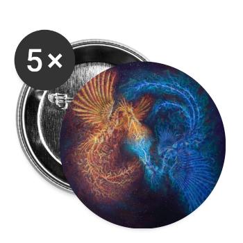 Le cœur entre deux feux - Lot de 5 grands badges (56 mm) - blanc - Devant