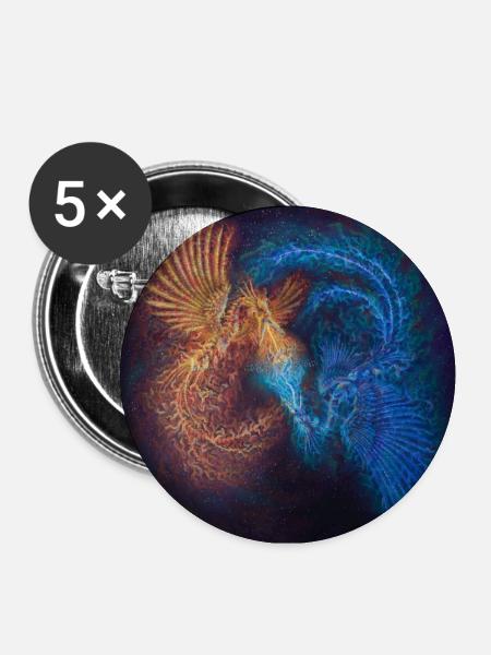 The heart between two fires - Buttons large 2.2''/56 mm (5-pack) - white
