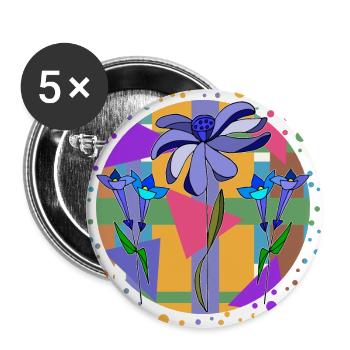 flowers - Buttons large 2.2''/56 mm (5-pack) - white - Front