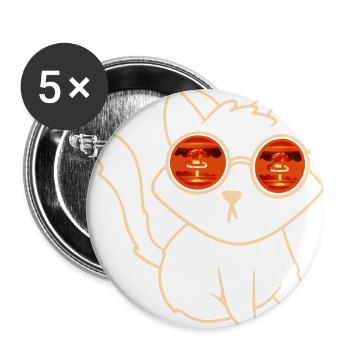 cat explosion - Buttons large 2.2''/56 mm (5-pack) - white - Front