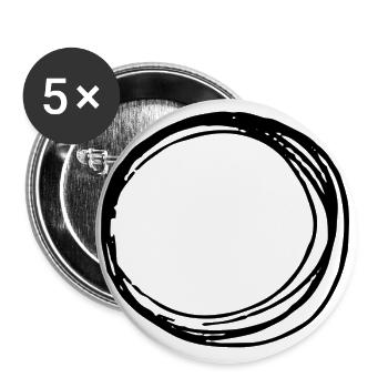 Kunst Kreis Umrandung Unendlichkeit - Buttons groß 56 mm (5er Pack) - Weiß - Vorne