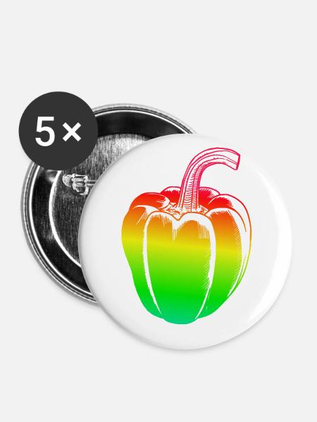 3 in 1 Pfeffer - Buttons groß 56 mm (5er Pack) - Weiß