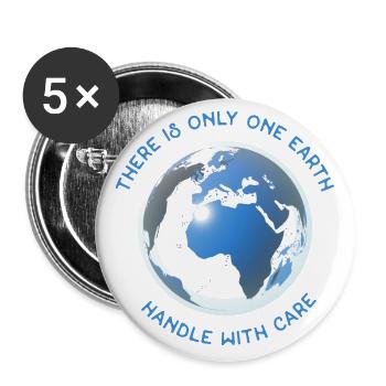 there is only one earth - Buttons large 2.2''/56 mm (5-pack) - white - Front