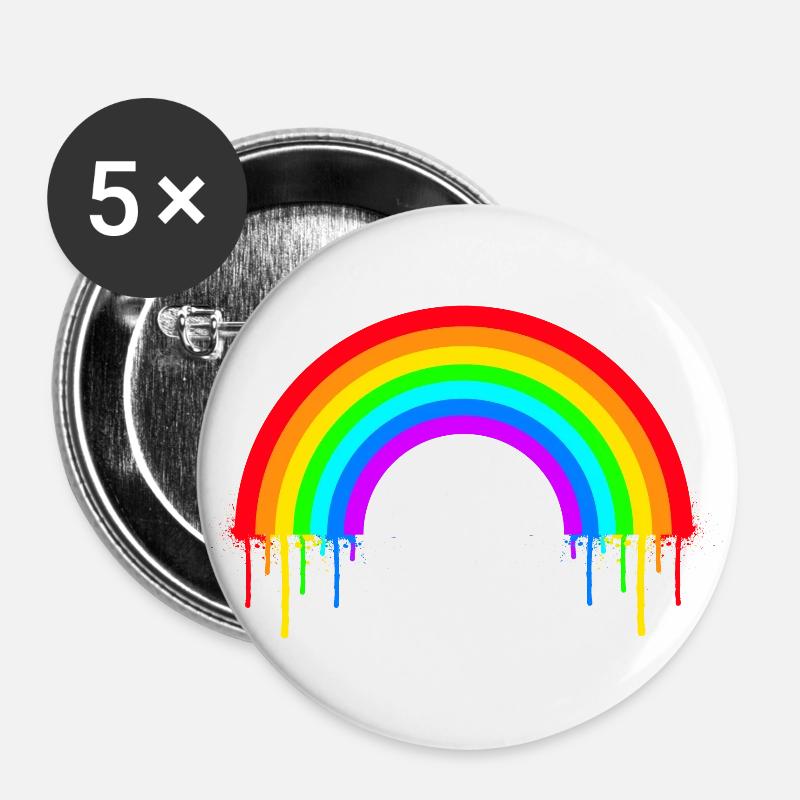 Rainbow - Buttons large 2.2''/56 mm (5-pack) - white