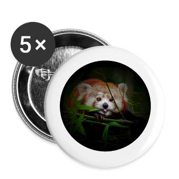 red panda comic style roter Panda - Buttons groß 56 mm (5er Pack) - Weiß - Vorne