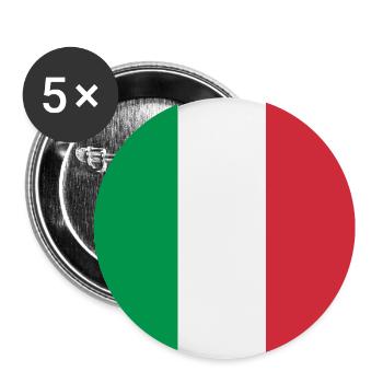 ITALIEN FLAGGE - Buttons groß 56 mm (5er Pack) - Weiß - Vorne