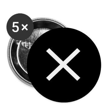 Cross white on black - Buttons large 2.2''/56 mm (5-pack) - white - Front