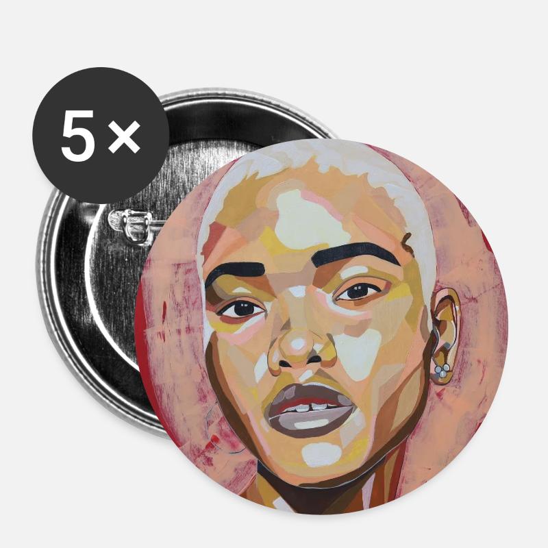 Peach - Buttons large 2.2''/56 mm (5-pack) - white