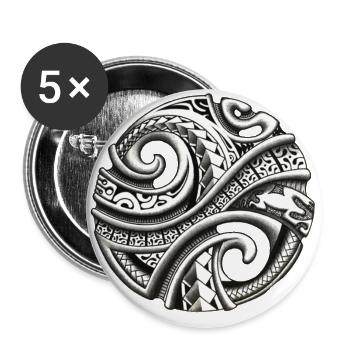 POE perle tahitienne - Lot de 5 grands badges (56 mm) - blanc - Devant