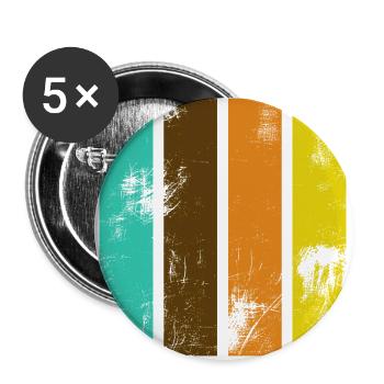 Rayures rétro - Lot de 5 grands badges (56 mm) - blanc - Devant