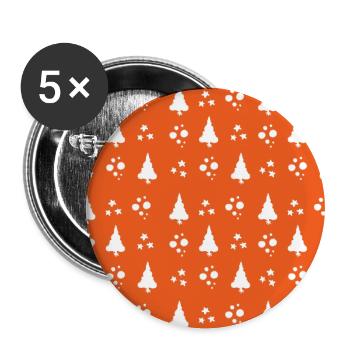 Christmas Winter Holidays Xmas Tree And Snow - Buttons large 2.2''/56 mm (5-pack) - white - Front